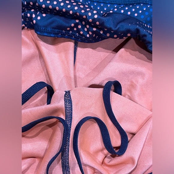 Danskin Now Navy and Coral Polka Dot Leggings - Picture 9 of 10